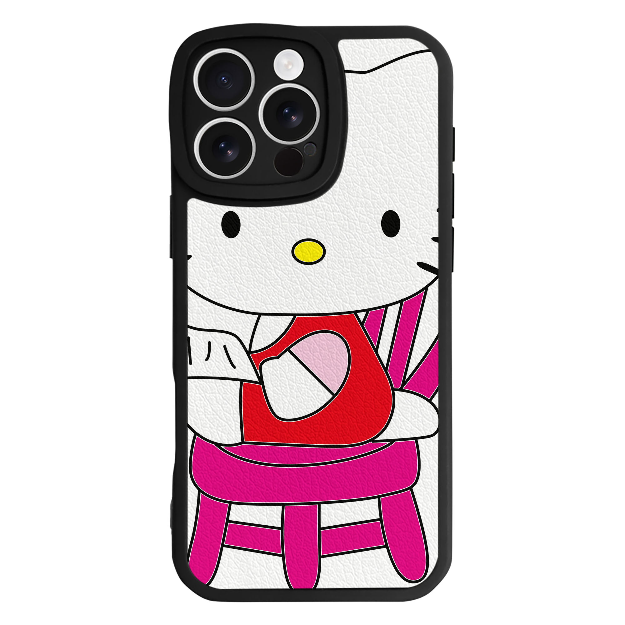 （画像用） Hello Kitty ハローキティ 【iPhone 16シリーズ対応】シリコンスマホケース（レザー調） 材質：シリコン